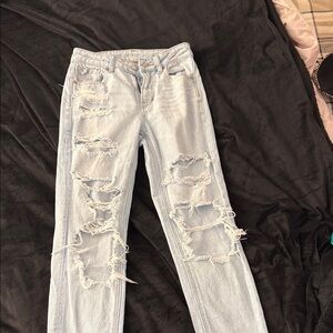 American Eagle Outfitters Light Blue Distressed Jeans